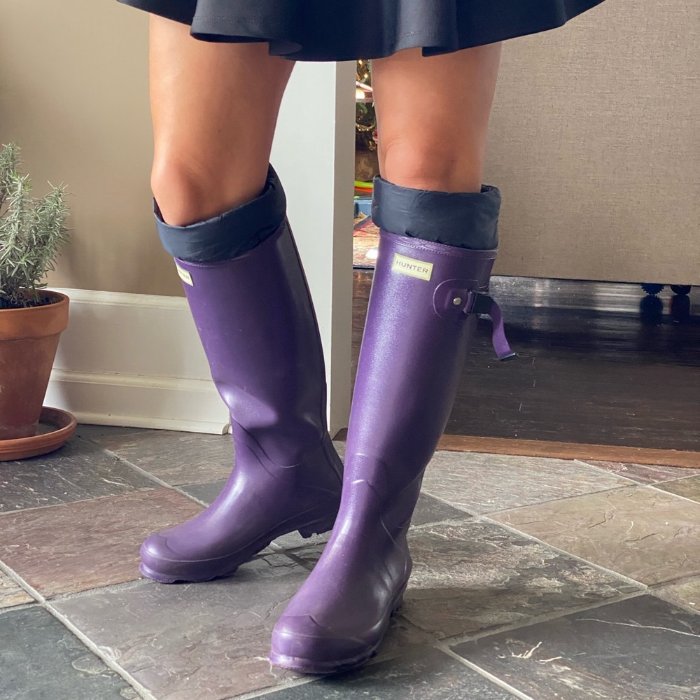 Purple hunter boots
